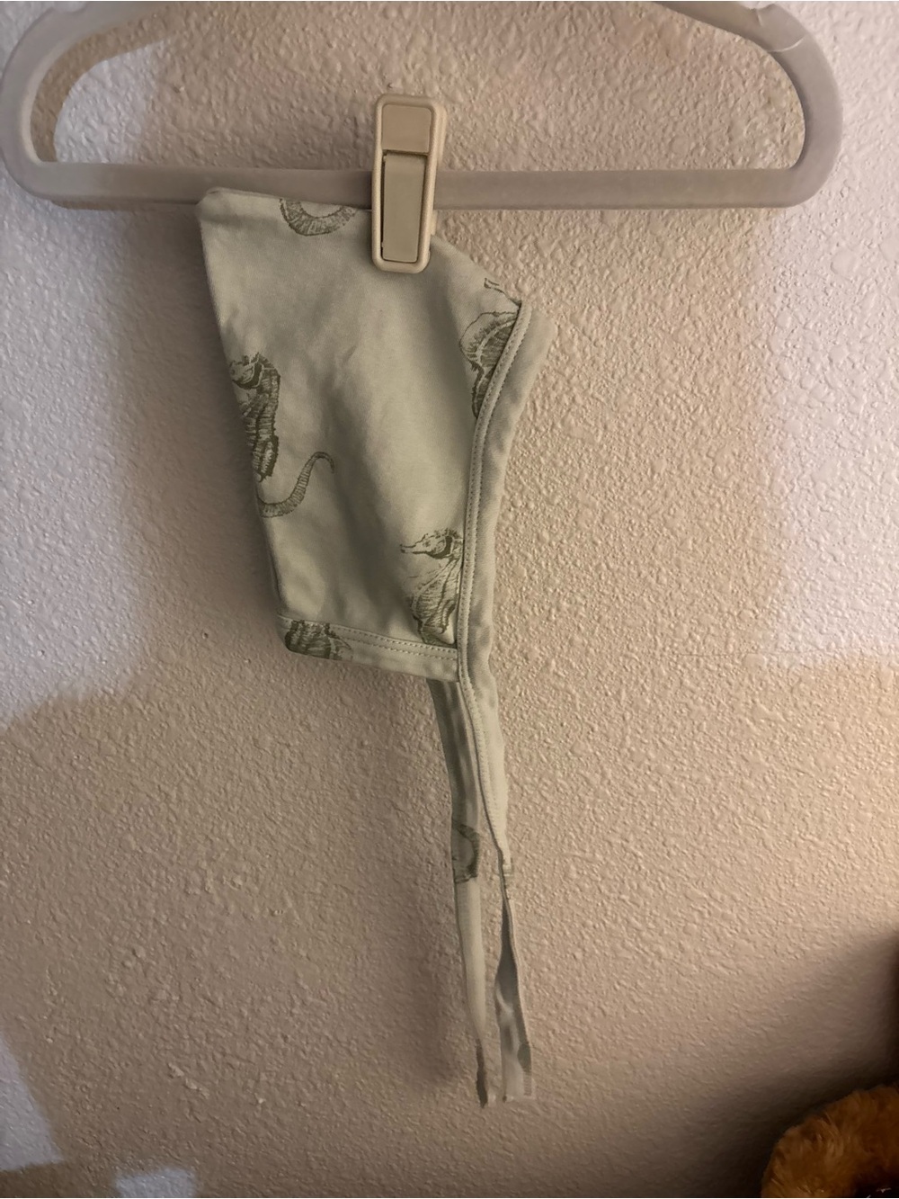 kate quinn Sage Green Dino-Print baby Bonnet